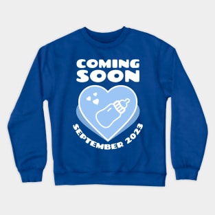 Baby Announcement. Feeding Bottle. Coming soon. September 2023 birthday Crewneck Sweatshirt